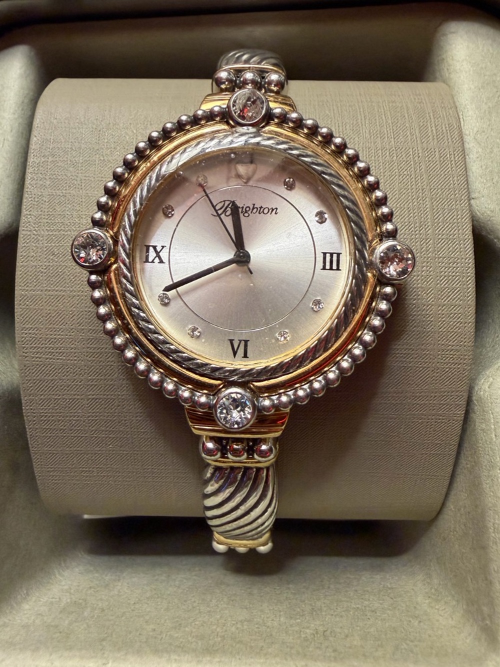 Brighton Costa Mesa - Two-Tone Silver and Gold Crystal Accent Women's Watch